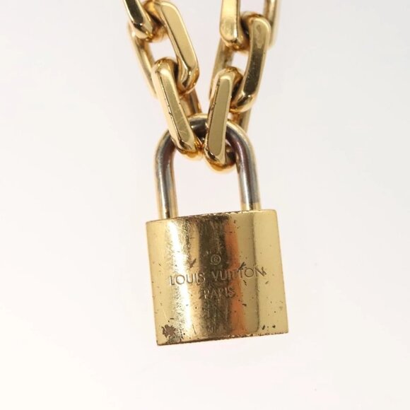 LOUIS VUITTON Necklace LV Edge Chain Cadena GP Necklace Gold - Picture 3 of 16